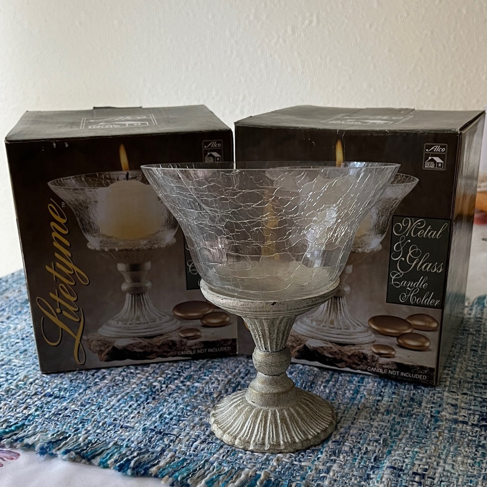 Lifetime Metal & Glass Candle Holder